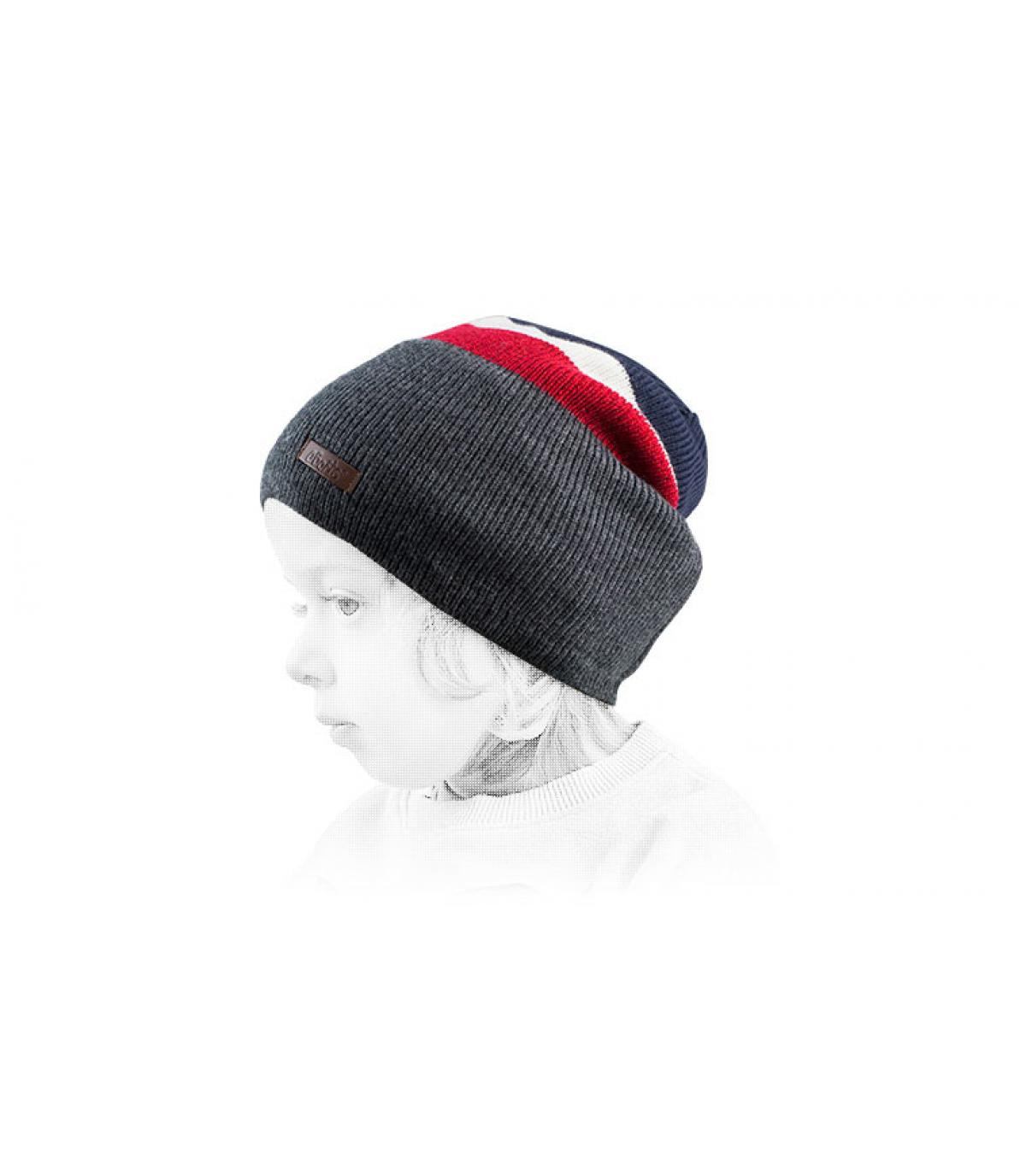 Barts child beanie grey blue red